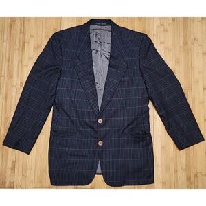 Beylerian Paris Fratelli Tallia Tessuto Suit Coat 50 Two Button Cashmere Check